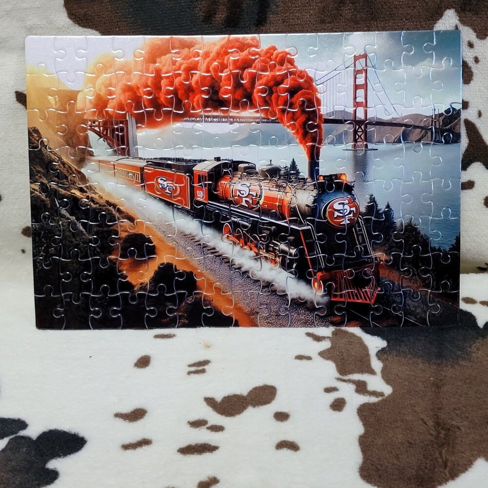 49ers Train Football Sports 120 Piece Custom Handmade Jigsaw Puzzle